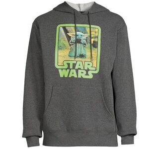 Star Wars Mando Child Grogu Graphic Fleece Hoodie XL- R